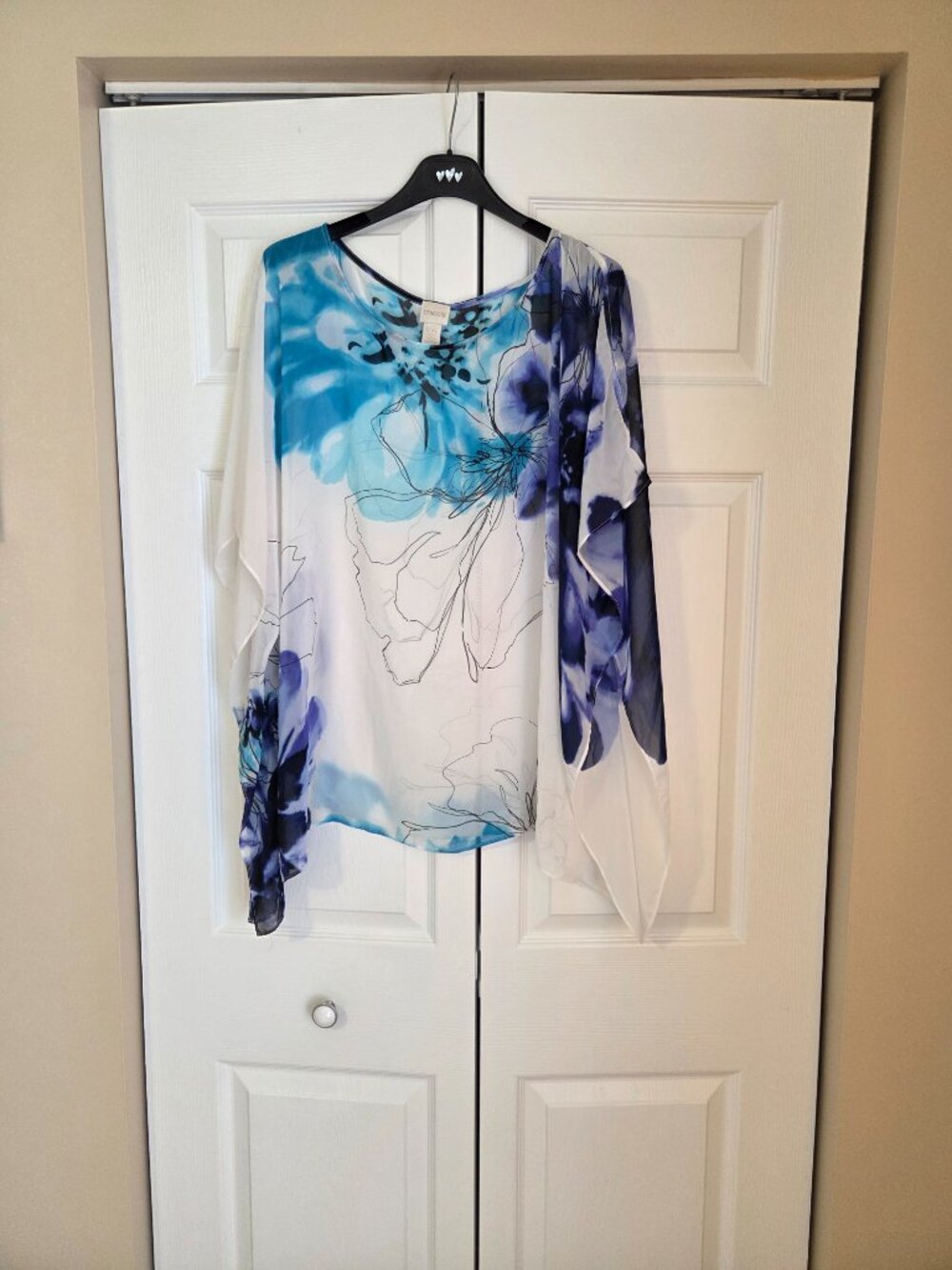 Chicos Sheer Overblouse or Cover-up Sz L/XL